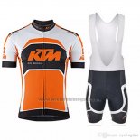 2018 Fietskleding Ktm Wit Oranje Korte Mouwen en Koersbroek
