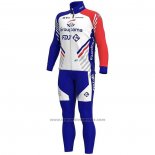 2020 Fietskleding Groupama-fdj Wit Diep Blauw Rood Lange Mouwen en Koersbroek