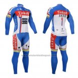 2015 Fietskleding Tinkoff Saxo Bank Kampioen Slowakije Lange Mouwen en Koersbroek
