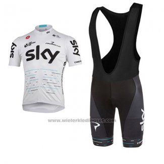 2017 Fietskleding Sky Wit Korte Mouwen en Koersbroek