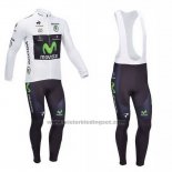 2013 Fietskleding Movistar Lider Wit Lange Mouwen en Koersbroek
