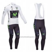 2013 Fietskleding Movistar Lider Wit Lange Mouwen en Koersbroek