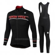 2020 Fietskleding Vrouw Sportful Zwart Rood Lange Mouwen en Koersbroek
