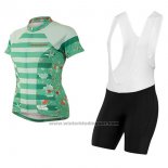 2017 Fietskleding Vrouw Pearl Izumi Groen Korte Mouwen en Koersbroek