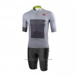 2021 Fietskleding Castelli Grijs Wit Korte Mouwen en Koersbroek(5)