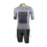 2021 Fietskleding Castelli Grijs Wit Korte Mouwen en Koersbroek(5)