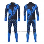2014 Fietskleding Fox Cyclingbox Zwart en Blauw Lange Mouwen en Koersbroek