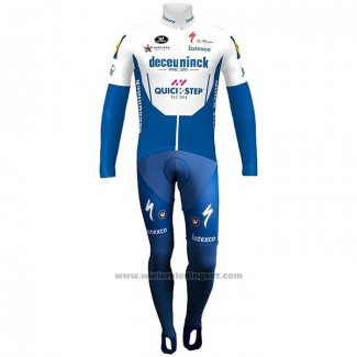 2020 Fietskleding Deceuninck Quick Step Blauw Wit Lange Mouwen en Koersbroek