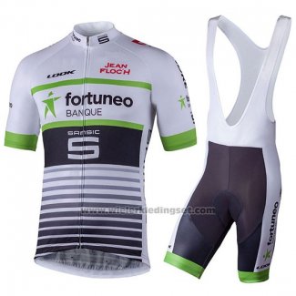 2018 Fietskleding Fortuneo Samsic Wit Korte Mouwen en Koersbroek