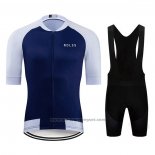 2020 Fietskleding Ndlss Wit Blauw Korte Mouwen en Koersbroek