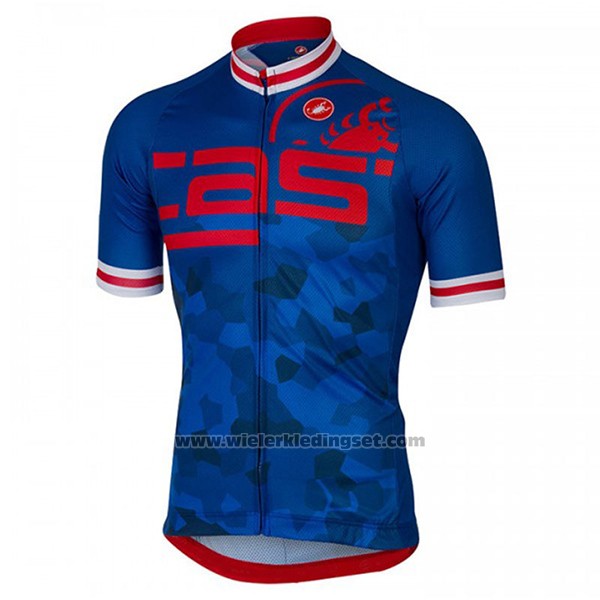 2017 Fietskleding Castelli Blauw en Rood Korte Mouwen en Koersbroek
