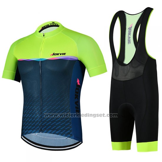 2019 Fietskleding Jokvie Groen Donker Blauw Korte Mouwen en Koersbroek