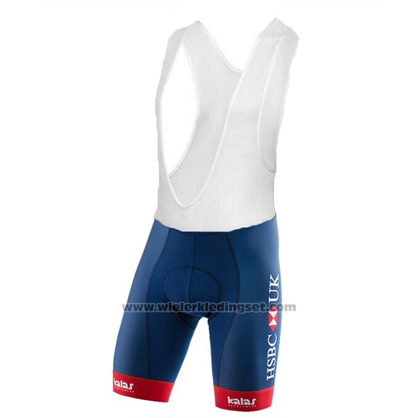 2017 Fietskleding Great Britain Blauw en Wit Korte Mouwen en Koersbroek