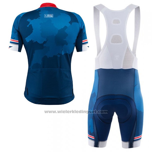 2017 Fietskleding Kalas HSBC GB Blauw Korte Mouwen en Koersbroek