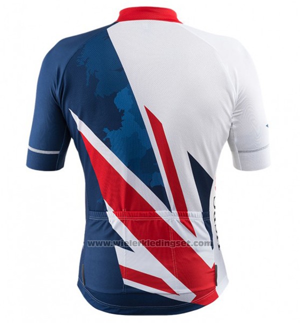 2017 Fietskleding Kalas HSBC GB Blauw en Wit Korte Mouwen en Koersbroek