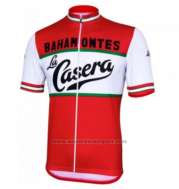 2017 Fietskleding La Casera Vintage Rood Korte Mouwen en Koersbroek