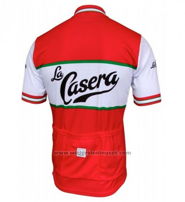 2017 Fietskleding La Casera Vintage Rood Korte Mouwen en Koersbroek