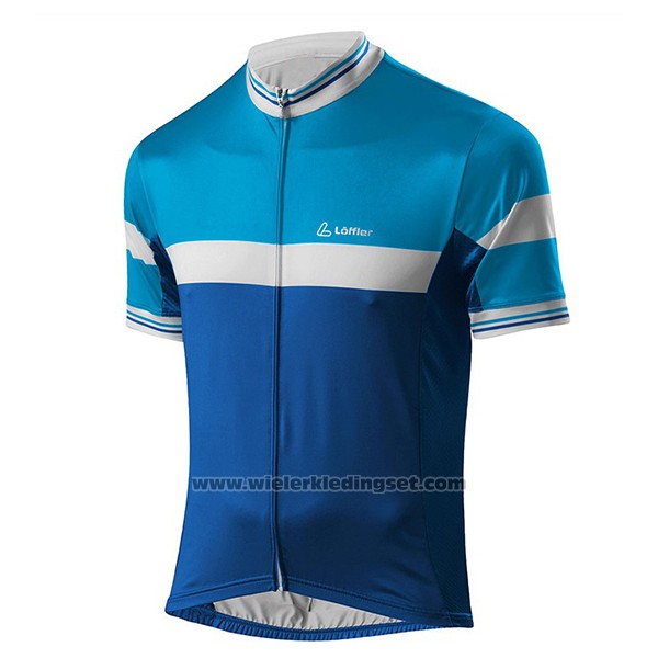 2017 Fietskleding Loffler Blauw en Lichtblauw Korte Mouwen en Koersbroek