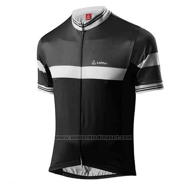 2017 Fietskleding Loffler Zwart en Grijs Korte Mouwen en Koersbroek