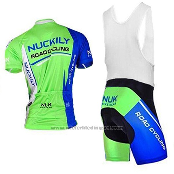 2017 Fietskleding Nuckily Wit en Groen Korte Mouwen en Koersbroek