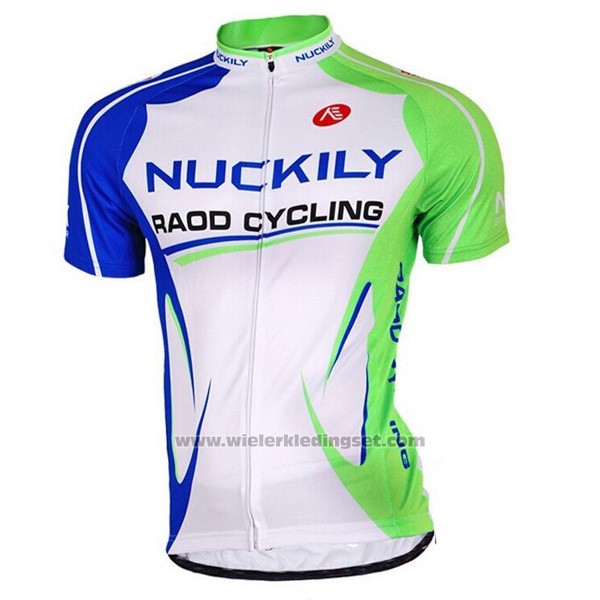 2017 Fietskleding Nuckily Wit en Groen Korte Mouwen en Koersbroek